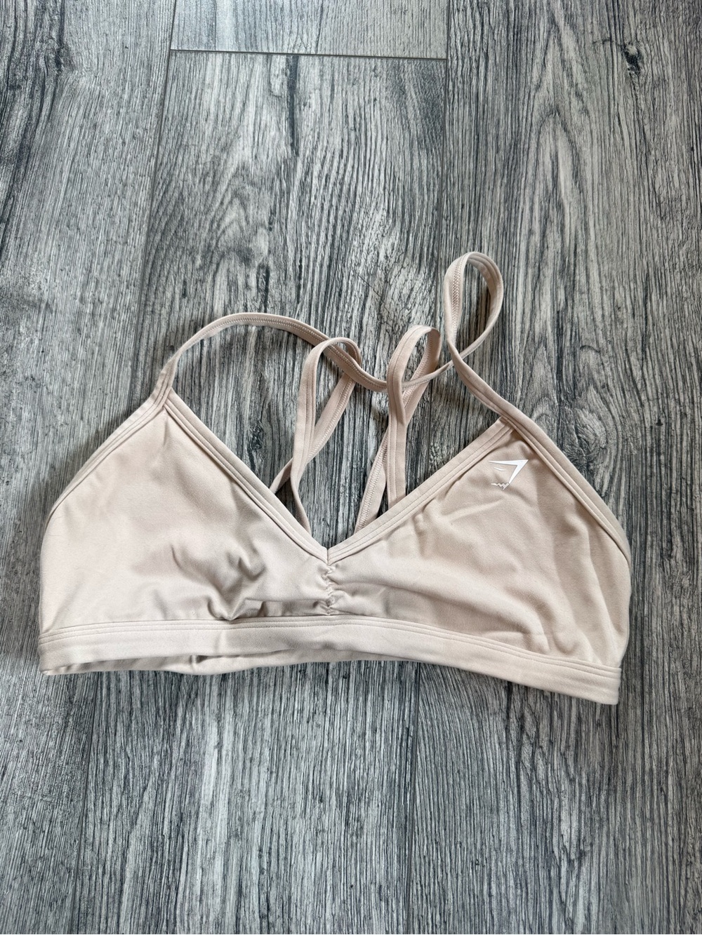 Gymshark Light Beige Strappy Sports Bra